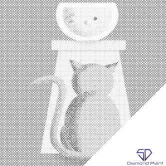 Mal med Prikker - Kat og bytte - Uden ramme - 80 x 80 cm