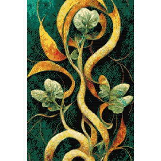 Abstrakt blomst - Premium - Firkantede sten - 40 x 60 cm - Lærred, sten, pen, bakke, gele, poser til stenene - Uden ramme