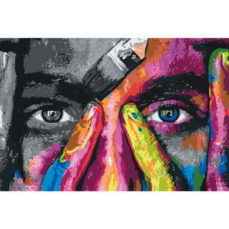 Kvinde af to ansigter - Paint by Numbers Premium - 120 x 80 cm - med-saml-selv-ramme
