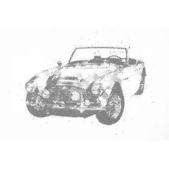 Mal med Prikker - Austin Healey bil - Uden ramme - 80 x 60 cm