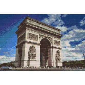 Triumfbuen - Premium - Firkantede sten - 80 x 60 cm - Lærred, sten, pen, bakke, gele, poser til stenene - med-saml-selv-ramme