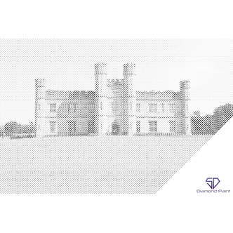 Mal med Prikker - Leeds Castle, England - Opspændt på ramme - 120 x 80 cm