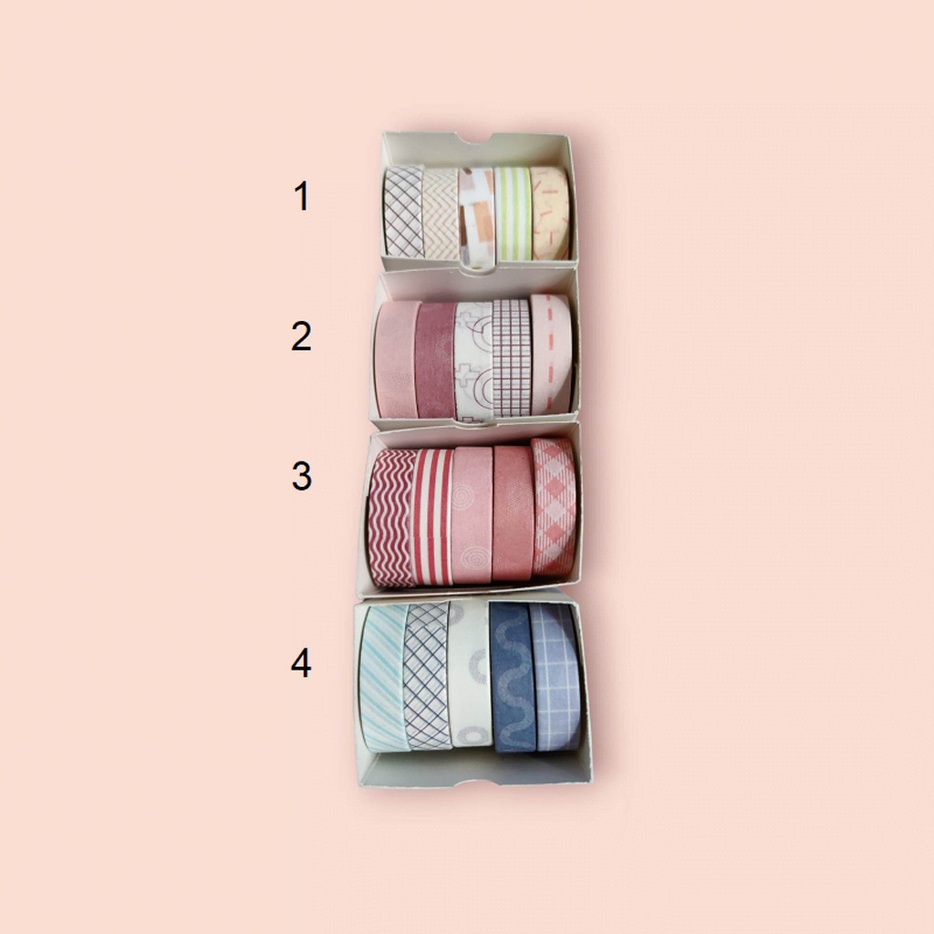 Washi tape pakke med 5 stk. - Mini model - 3
