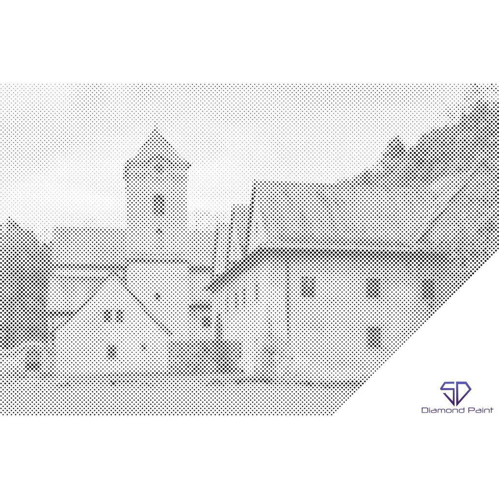 Mal med Prikker - Det røde kloster, Slovakiet - Opspændt på ramme - 80 x 60 cm