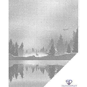 Mal med Prikker - Vinterlandskab - Uden ramme - 60 x 80 cm