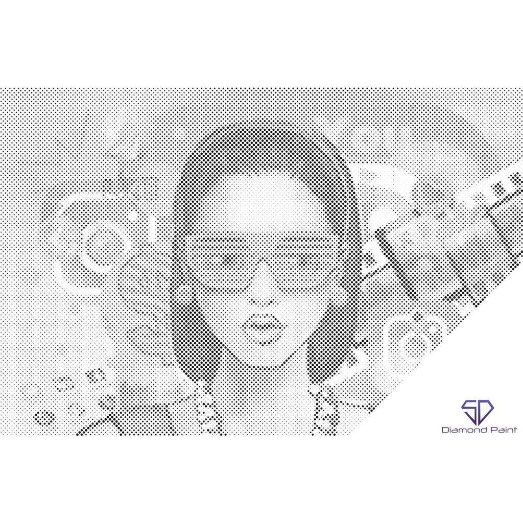 Mal med Prikker - Kunstnerisk kvinde, sociale medier - Opspændt på ramme - 120 x 80 cm