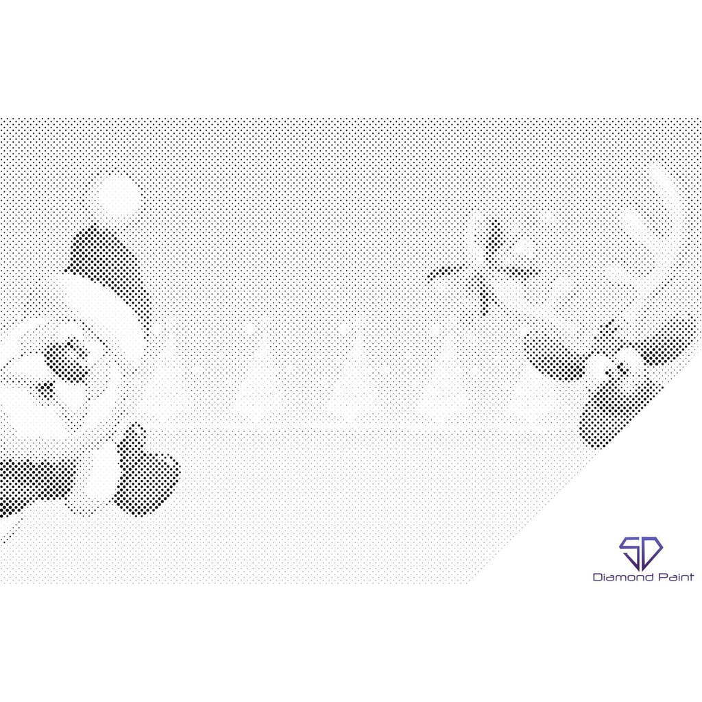 Mal med Prikker - Julemanden og rensdyret Rudolf - Uden ramme - 80 x 60 cm