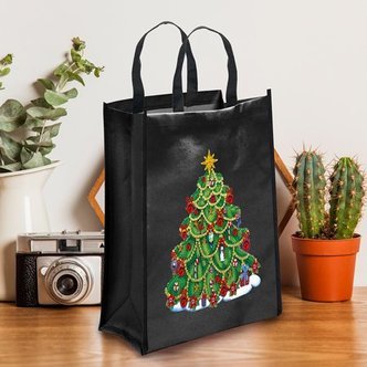 Indkøbsnet med juletræ