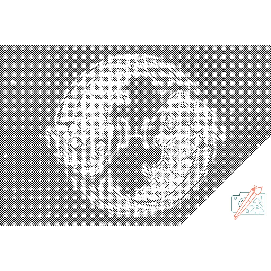 Mal med Prikker - Stjernetegn Fiskene - Opspændt på ramme - 120 x 80 cm