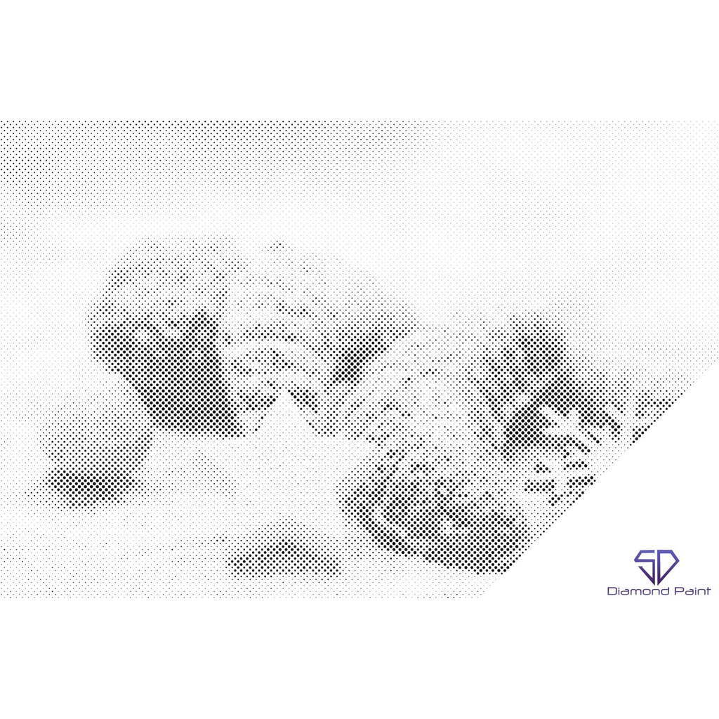 Mal med Prikker - Juleslik - Opspændt på ramme - 60 x 40 cm