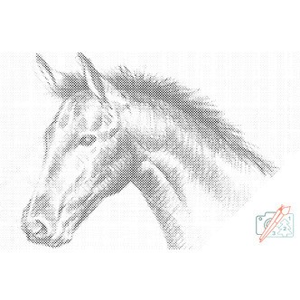 Mal med Prikker - Hest - Uden ramme - 120 x 80 cm