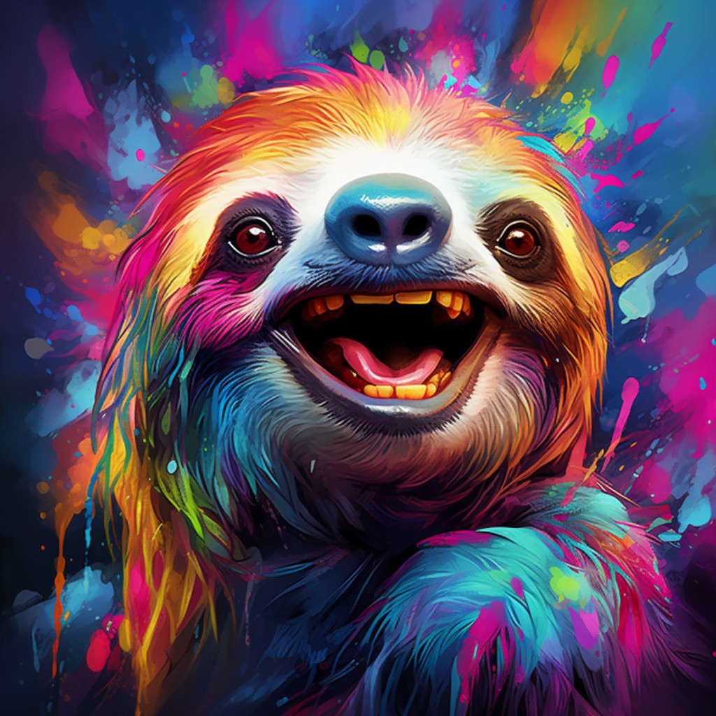 Farverigt dovendyr - Premium - Firkantede sten - 50 x 50 cm - Uden ramme - Lærred, sten, pen, bakke, gele, poser til stenene