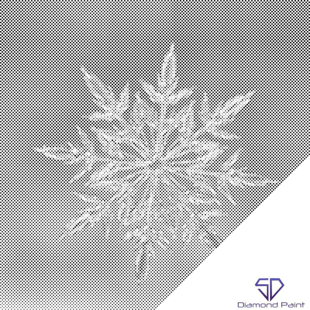 Mal med Prikker - Snefnug 2 - Opspændt på ramme - 80 x 80 cm