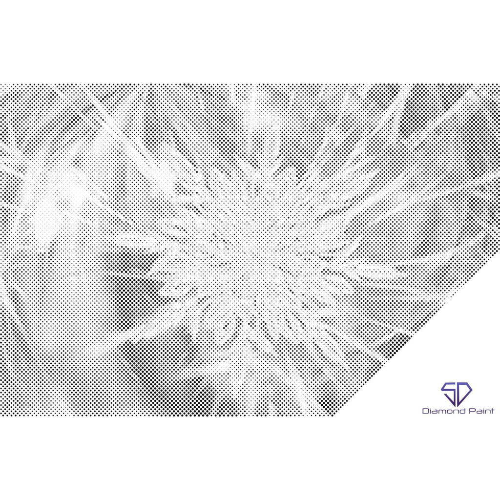 Mal med Prikker - Snefnug - Uden ramme - 60 x 40 cm