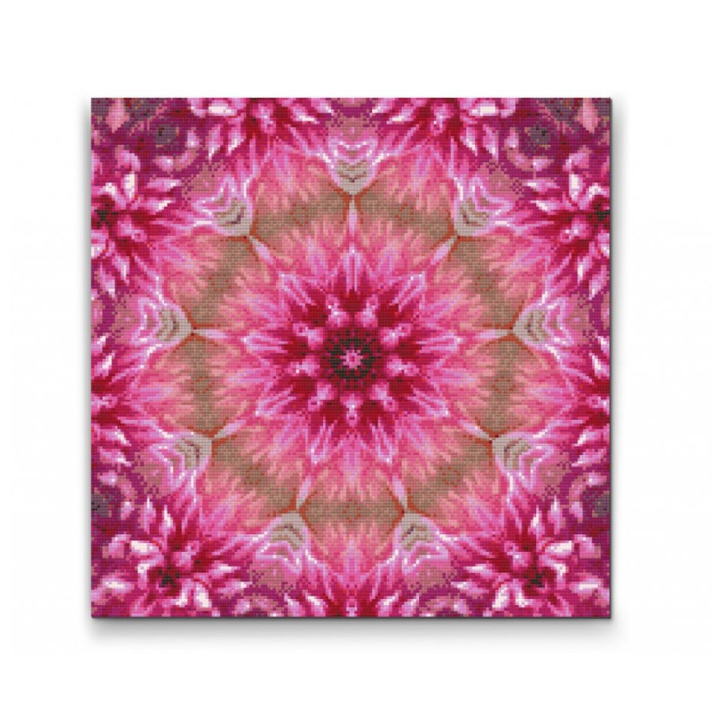 Mandala 9 - Premium - Runde sten - 80 x 80 cm - med-saml-selv-ramme - Lærred, sten, pen, bakke, gele, poser til stenene