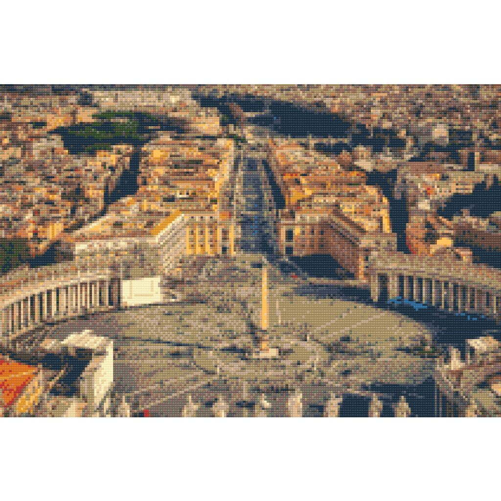 Peterspladsen - Premium - Runde sten - 80 x 60 cm - Lærred, sten, pen, bakke, gele, poser til stenene - Uden ramme