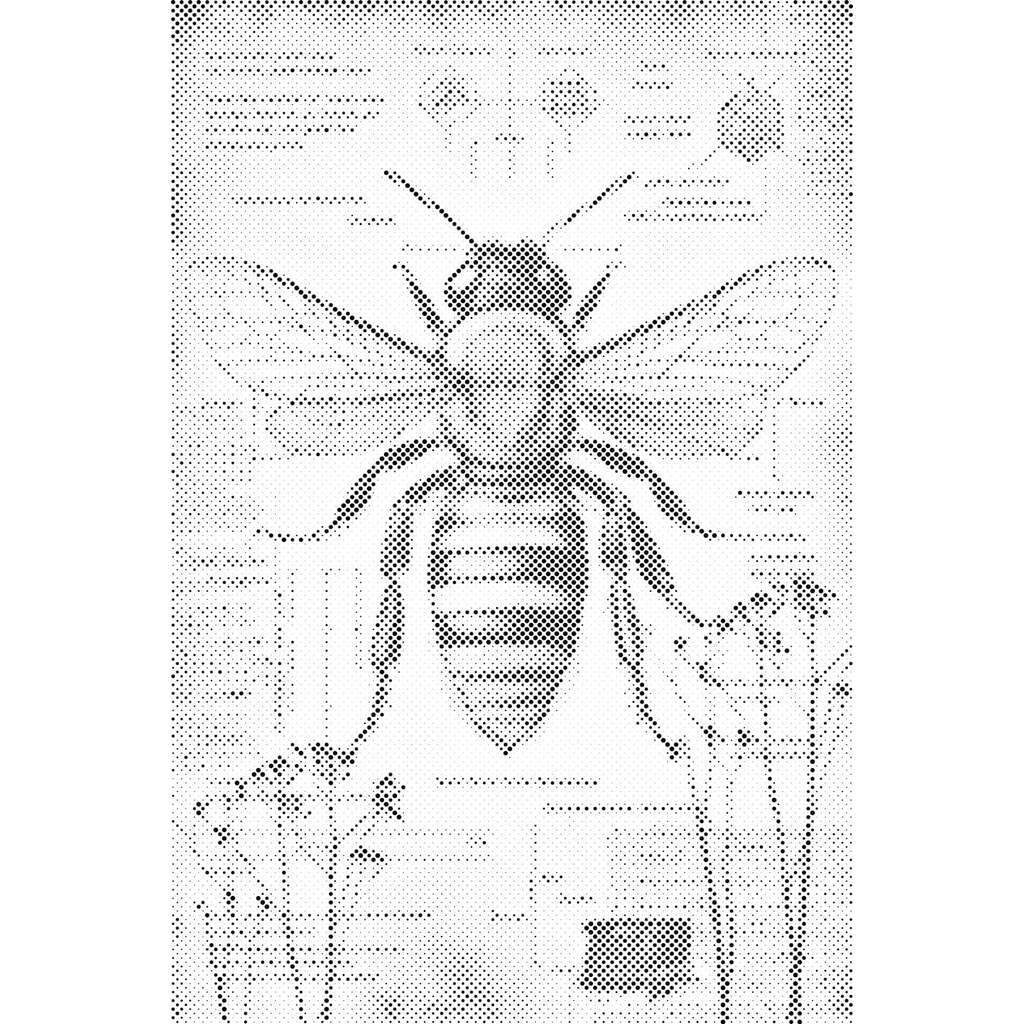 Mal med Prikker - Bi og kunst - Opspændt på ramme - 80 x 120 cm