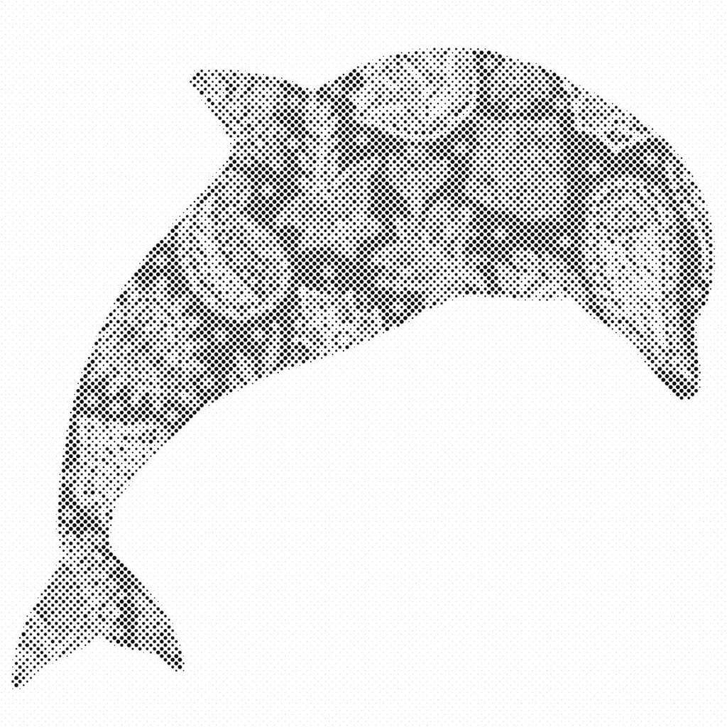 Mal med Prikker - Delfin med mandala - Uden ramme - 80 x 80 cm