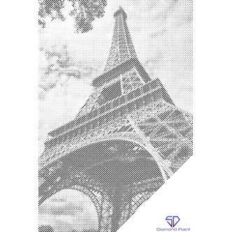 Mal med Prikker - Eiffeltårnet i Paris - Opspændt på ramme - 60 x 80 cm