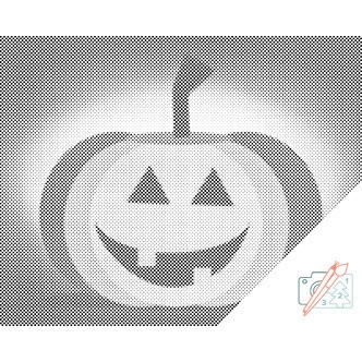 Mal med Prikker - Græskar - Opspændt på ramme - 80 x 60 cm