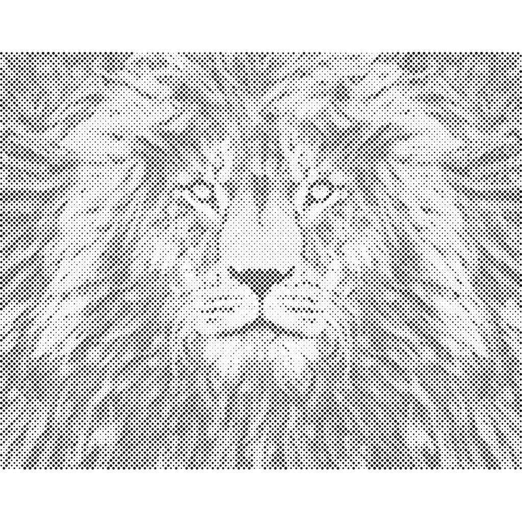 Mal med Prikker - Majestætisk løve - Uden ramme - 50 x 40 cm