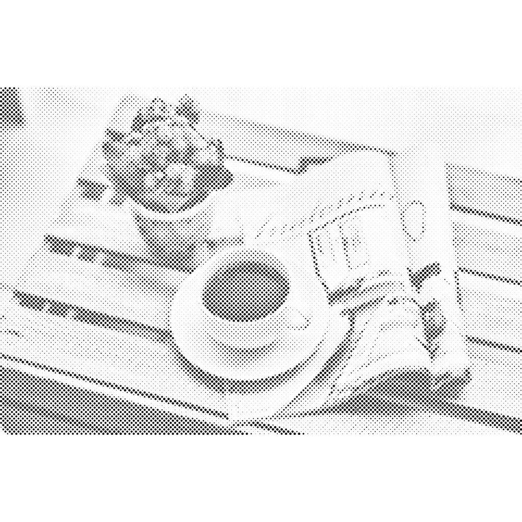 Mal med Prikker - Hyggelig eftermiddag - Opspændt på ramme - 60 x 40 cm