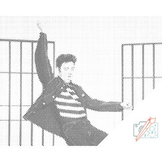 Mal med Prikker - Elvis Presley - Opspændt på ramme - 50 x 40 cm