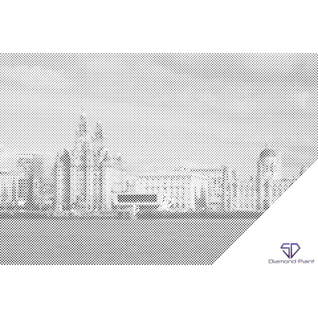 Mal med Prikker - Liverpool, England - Opspændt på ramme - 60 x 40 cm