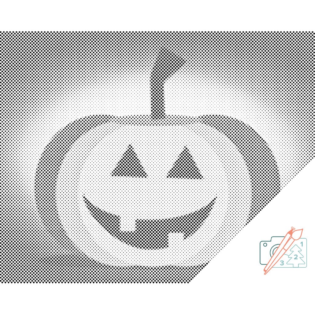 Mal med Prikker - Græskar - Uden ramme - 80 x 60 cm