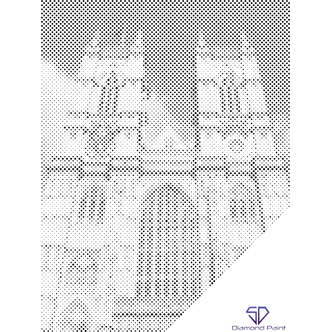 Mal med Prikker - Kirken Westminster Abbey, England - Opspændt på ramme - 40 x 50 cm