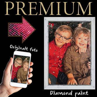 Dit eget billede som diamond paint  PREMIUM - Manuel hjælp (depositum) - Uden ramme - 30 farver