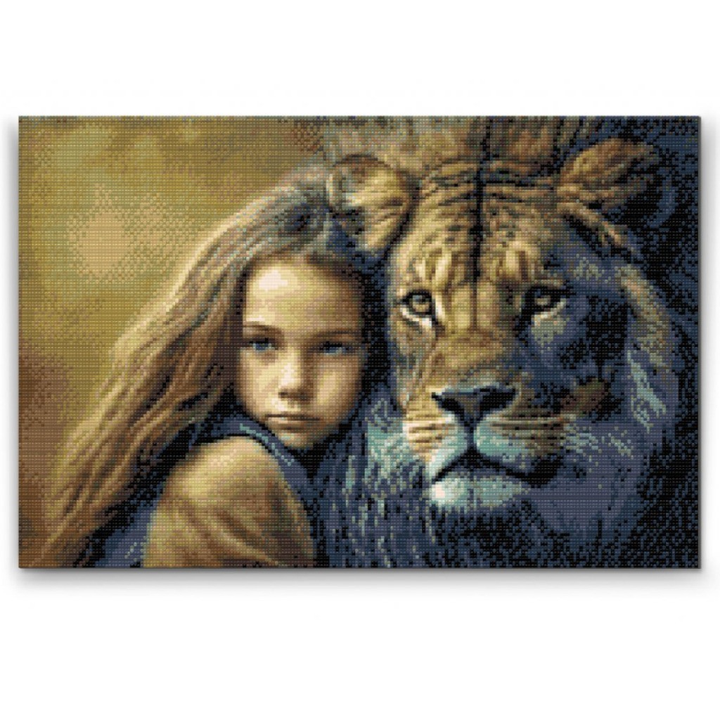 Loyale venner - Premium - Runde sten - 120 x 80 cm - Lærred, sten, pen, bakke, gele, poser til stenene - Opspændt på ramme