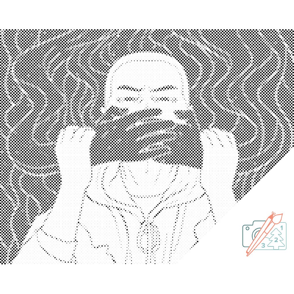 Mal med Prikker - Stilhed - Uden ramme - 80 x 60 cm