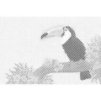 Mal med Prikker - Tucan på gren - Uden ramme - 60 x 40 cm