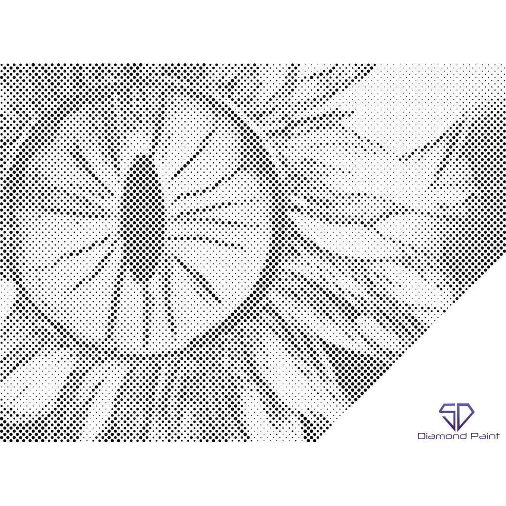 Mal med Prikker - Solsikkeøje - Uden ramme - 60 x 80 cm