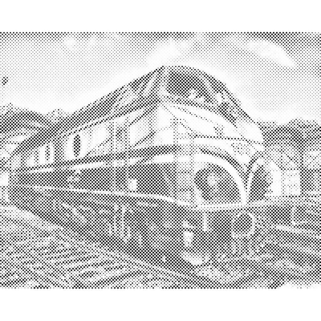 Mal med Prikker - Flot tog - Uden ramme - 40 x 30 cm