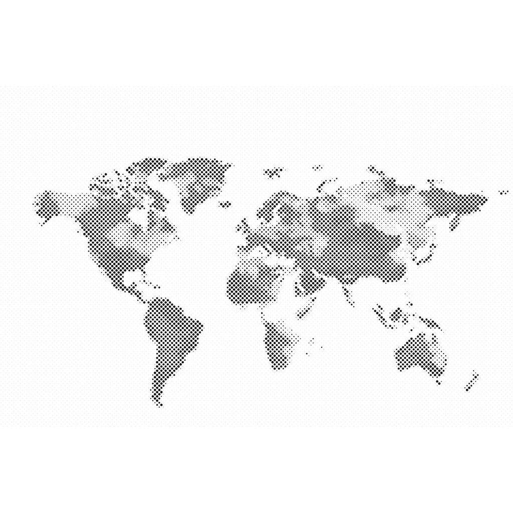 Mal med Prikker - Verdenskort 3 - Opspændt på ramme - 120 x 80 cm