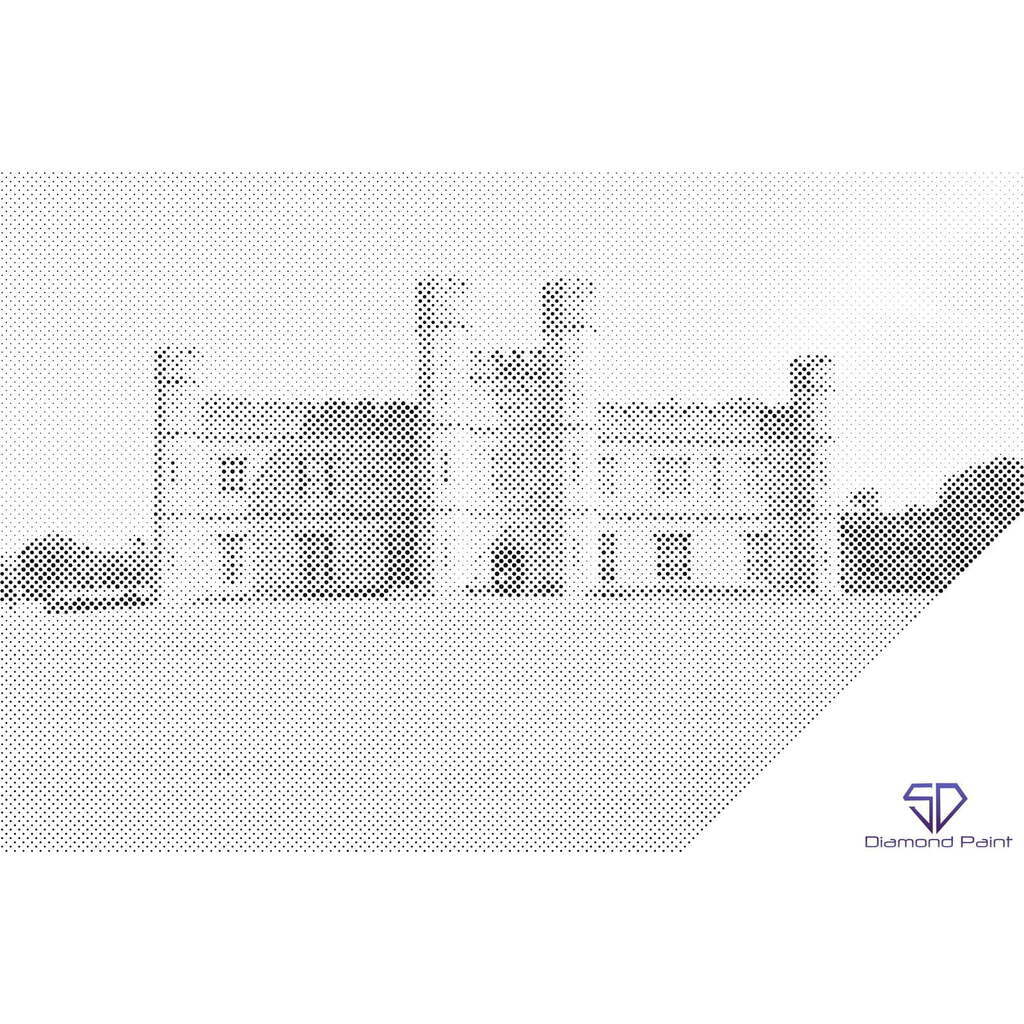 Mal med Prikker - Leeds Castle, England - Opspændt på ramme - 80 x 60 cm