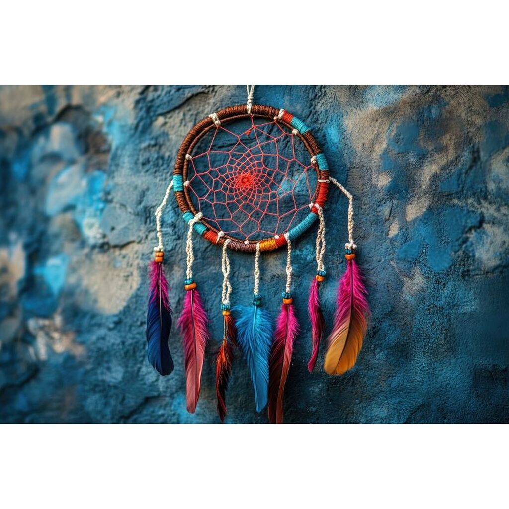 Drømmefanger 5 - Premium - Firkantede sten - 80 x 60 cm - Lærred, sten, pen, bakke, gele, poser til stenene - Opspændt på ramme