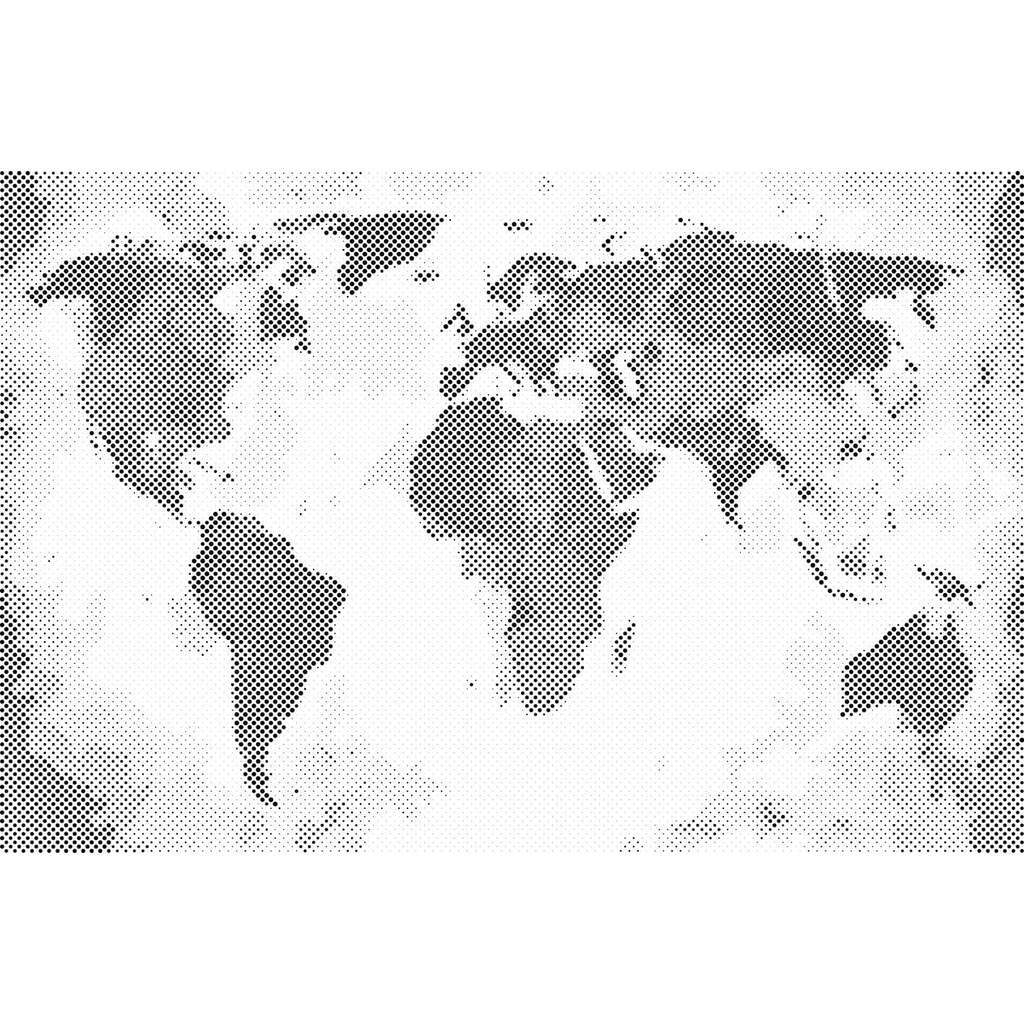 Mal med Prikker - Verdenskort - Uden ramme - 80 x 60 cm