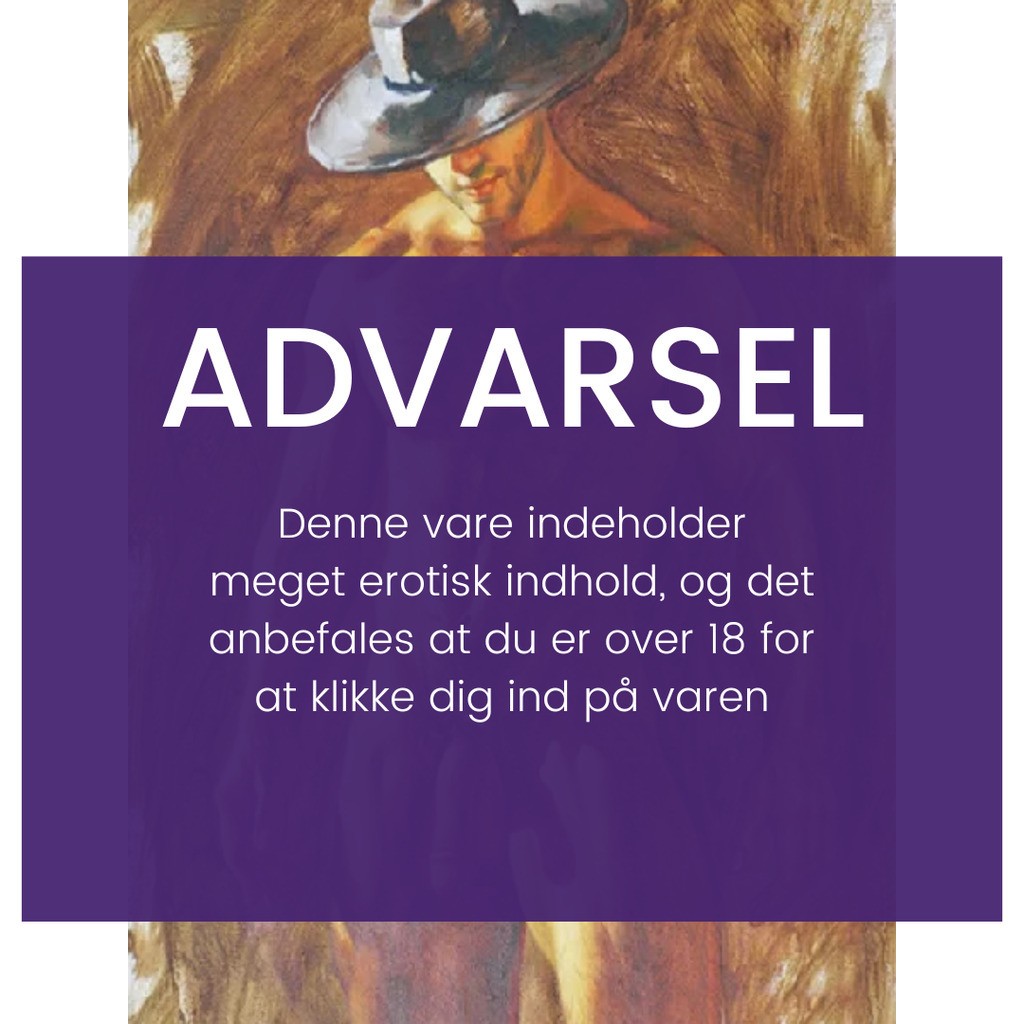 Nøgen mand med hat - Runde sten - 45 x 60 cm - Lærred, sten, pen, bakke, gele, poser til stenene