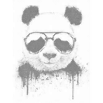 Mal med Prikker - Panda med solbriller - Uden ramme - 60 x 80 cm
