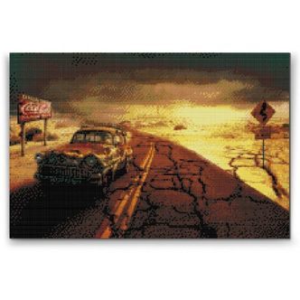 Apokalypsen - Premium - Firkantede sten - 80 x 60 cm - Lærred, sten, pen, bakke, gele, poser til stenene - med-saml-selv-ramme