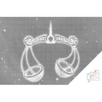 Mal med Prikker - Stjernetegn Vægten - Opspændt på ramme - 60 x 40 cm