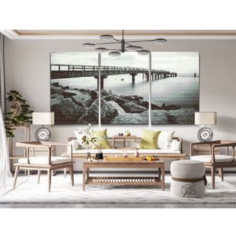 Baltics i 3 dele - Premium - Firkantede sten - 3 x 60x80 cm - med-saml-selv-ramme