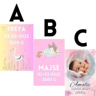 Dåb eller fødsel - billede i diamond paint til pige (skræddersyet) - Premium - 30 x 40 cm - med-saml-selv-ramme