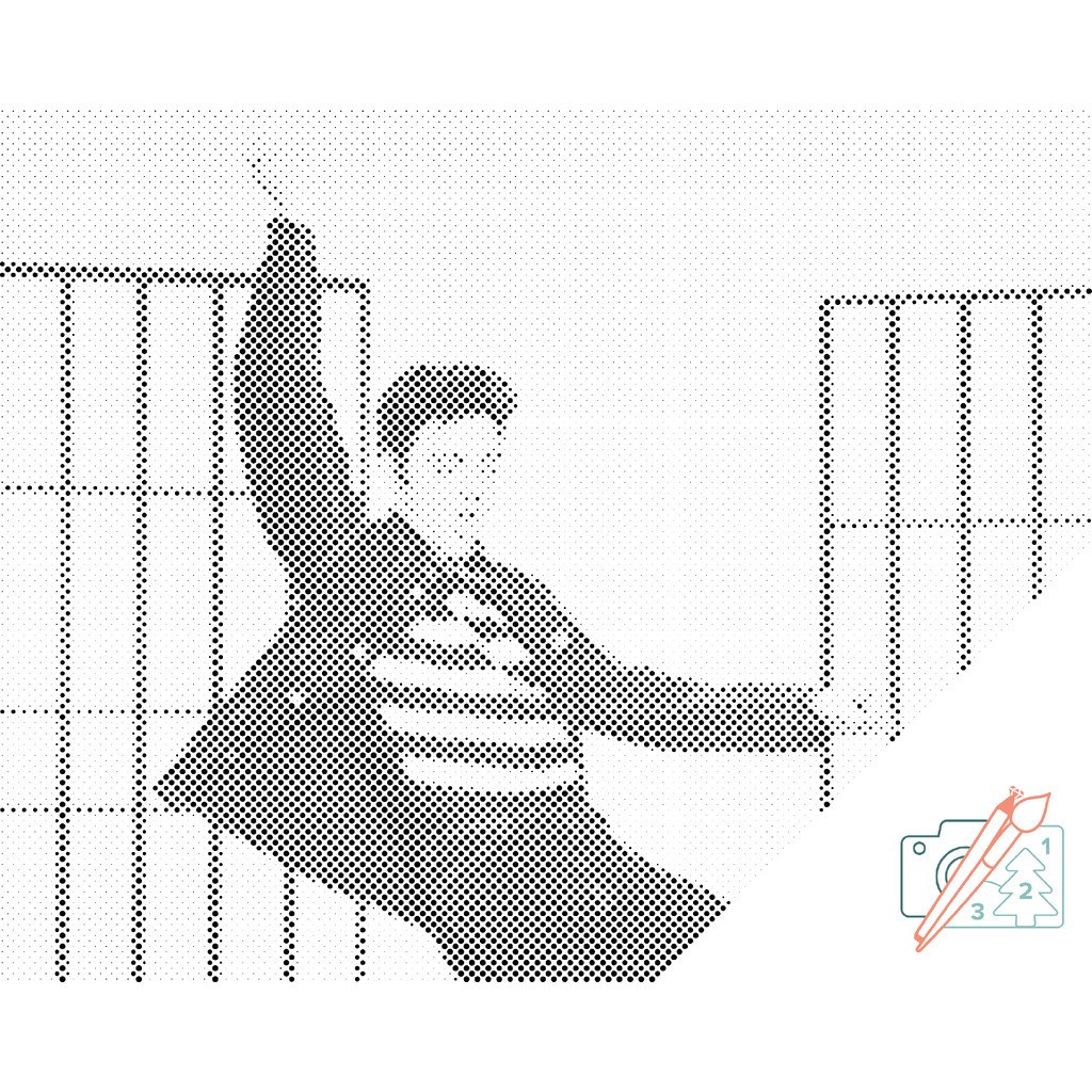 Mal med Prikker - Elvis Presley - Opspændt på ramme - 40 x 30 cm