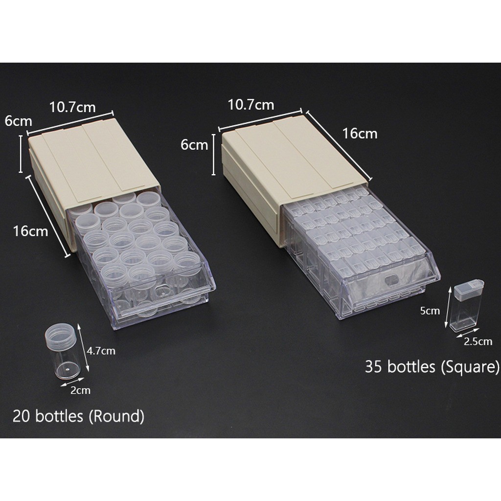 Samleboks til opbevaring (sæt med 2 bokse) - Runde bøtter - Brun