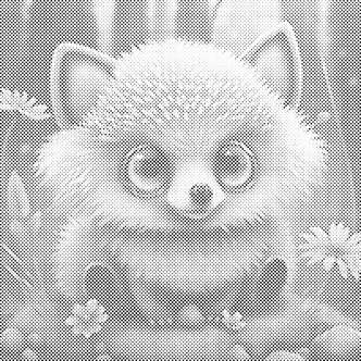 Mal med Prikker - Sødt pindsvin - Uden ramme - 50 x 50 cm