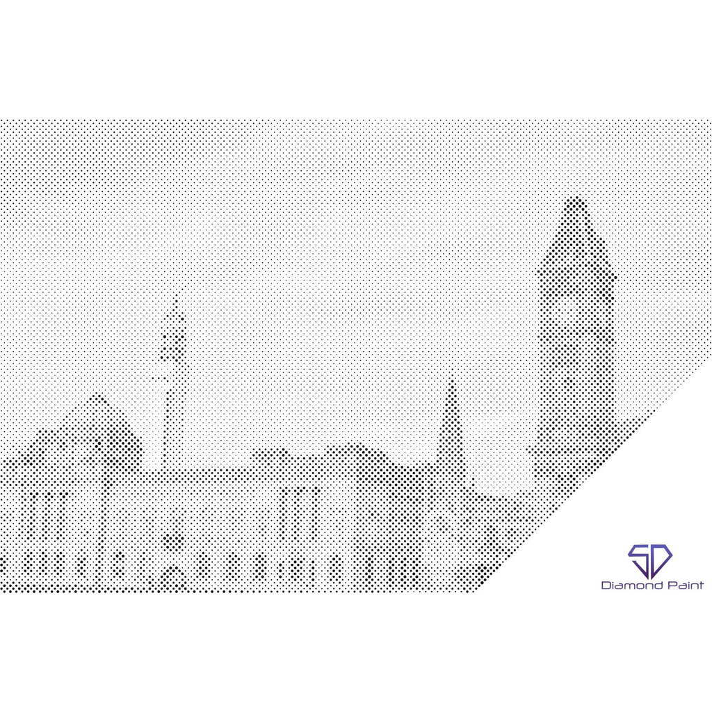 Mal med Prikker - Birmingham, England 2 - Opspændt på ramme - 60 x 40 cm